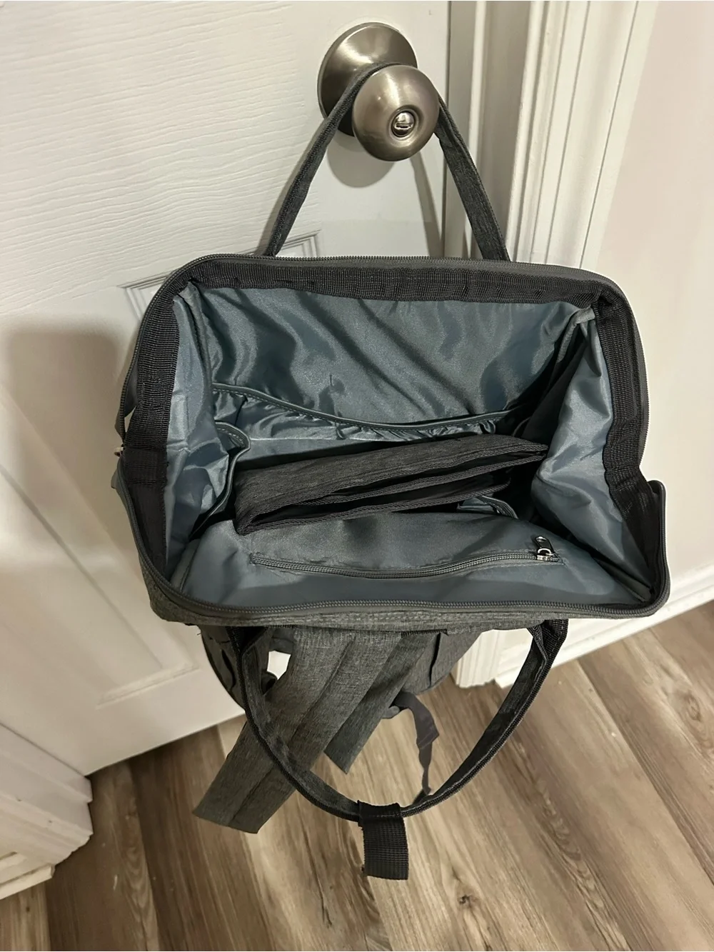 KeaBabies Gray Diaper Bag with Changing Pad